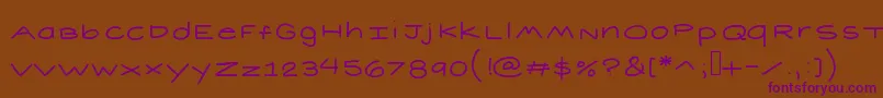 Short Font – Purple Fonts on Brown Background