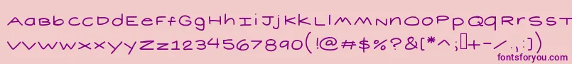 Short Font – Purple Fonts on Pink Background