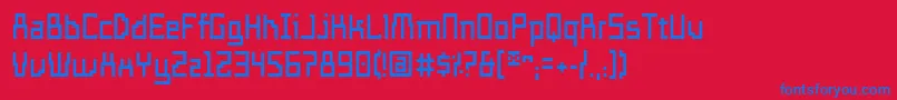 フォントTemploLigero – 赤い背景に青い文字