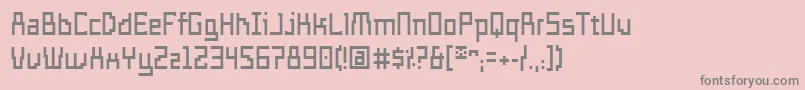 フォントTemploLigero – ピンクの背景に灰色の文字