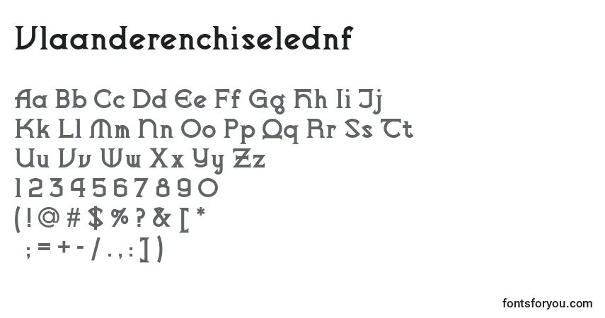 Czcionka Vlaanderenchiselednf – alfabet, cyfry, specjalne znaki