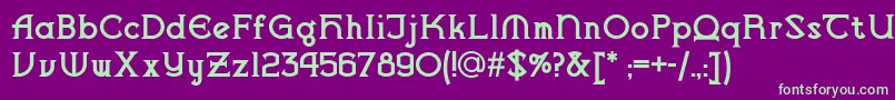 Vlaanderenchiselednf Font – Green Fonts on Purple Background