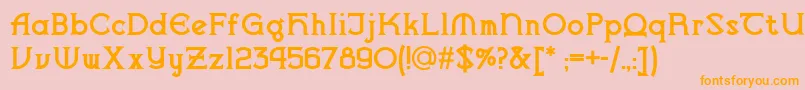 Vlaanderenchiselednf Font – Orange Fonts on Pink Background