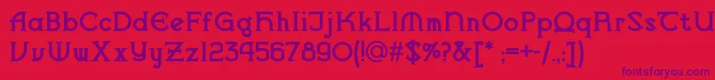 Vlaanderenchiselednf Font – Purple Fonts on Red Background