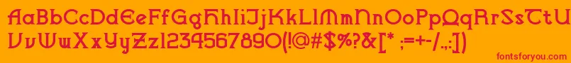 Vlaanderenchiselednf Font – Red Fonts on Orange Background
