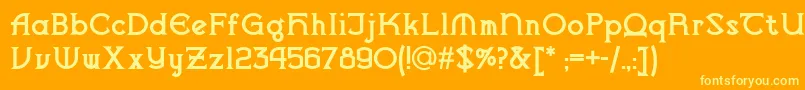 Vlaanderenchiselednf Font – Yellow Fonts on Orange Background