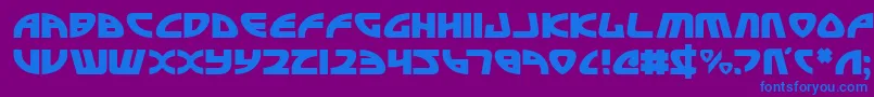 Шрифт OfficerDomenic – синие шрифты на фиолетовом фоне