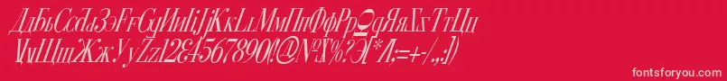 CyberiaCondensedItalic Font – Pink Fonts on Red Background