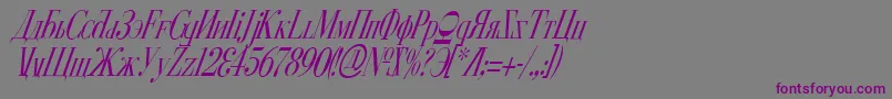 CyberiaCondensedItalic Font – Purple Fonts on Gray Background
