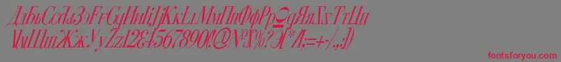 CyberiaCondensedItalic Font – Red Fonts on Gray Background