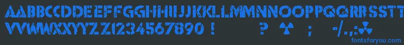 Icbm Ss 25 Font – Blue Fonts on Black Background