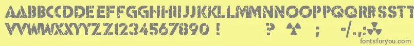 Icbm Ss 25-Schriftart – Graue Schriften auf gelbem Hintergrund