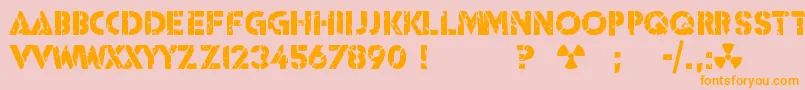 Icbm Ss 25 Font – Orange Fonts on Pink Background