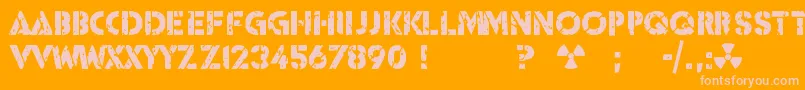 Icbm Ss 25 Font – Pink Fonts on Orange Background