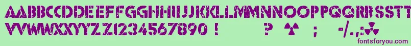 Icbm Ss 25 Font – Purple Fonts on Green Background