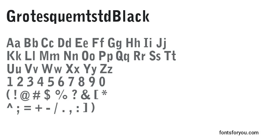 Czcionka GrotesquemtstdBlack – alfabet, cyfry, specjalne znaki