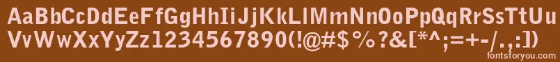 GrotesquemtstdBlack Font – Pink Fonts on Brown Background