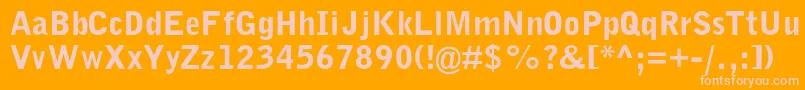 GrotesquemtstdBlack Font – Pink Fonts on Orange Background