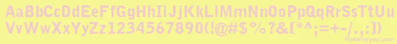 GrotesquemtstdBlack-Schriftart – Rosa Schriften auf gelbem Hintergrund