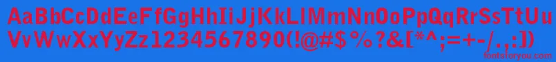 GrotesquemtstdBlack Font – Red Fonts on Blue Background