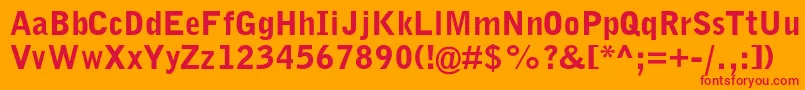 GrotesquemtstdBlack Font – Red Fonts on Orange Background