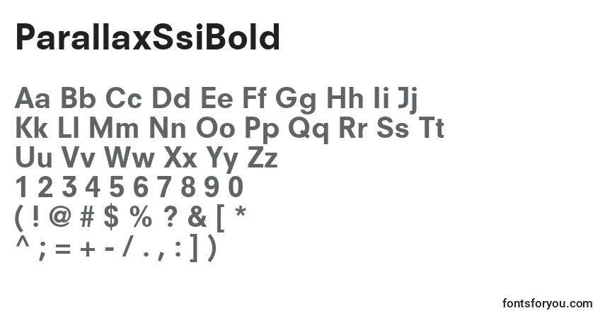 Шрифт ParallaxSsiBold – алфавит, цифры, специальные символы
