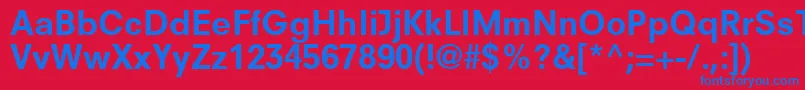 フォントParallaxSsiBold – 赤い背景に青い文字