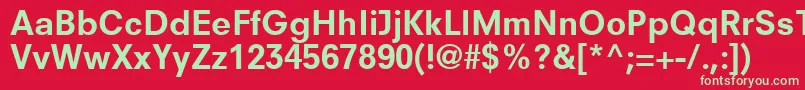 フォントParallaxSsiBold – 赤い背景に緑の文字