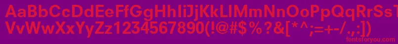 フォントParallaxSsiBold – 紫の背景に赤い文字