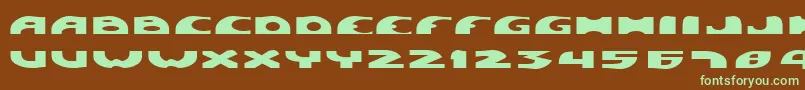 フォントPigsty – 緑色の文字が茶色の背景にあります。