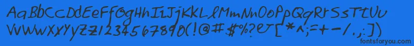 Lehn158 Font – Black Fonts on Blue Background