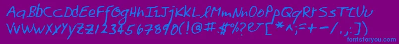 Lehn158 Font – Blue Fonts on Purple Background