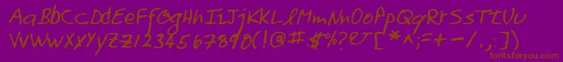 Lehn158 Font – Brown Fonts on Purple Background