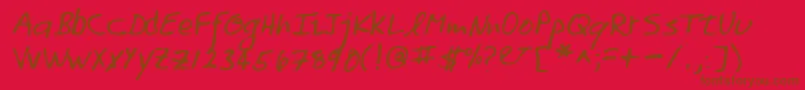 Lehn158 Font – Brown Fonts on Red Background