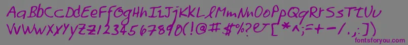 Lehn158-fontti – violetit fontit harmaalla taustalla