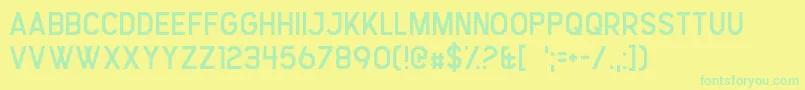 フォントStressGenesis – 黄色い背景に緑の文字