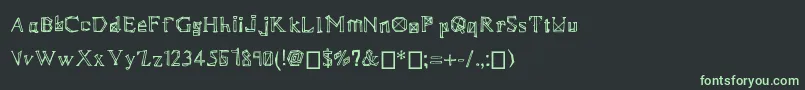 Cubics-fontti – vihreät fontit mustalla taustalla