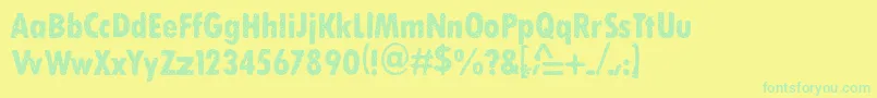 Шрифт Stuckbrayers – зелёные шрифты на жёлтом фоне