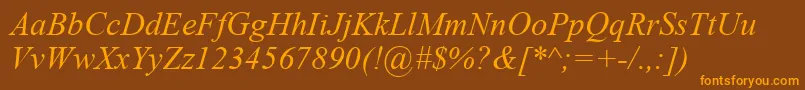 TimesNewRomanItalic Font – Orange Fonts on Brown Background