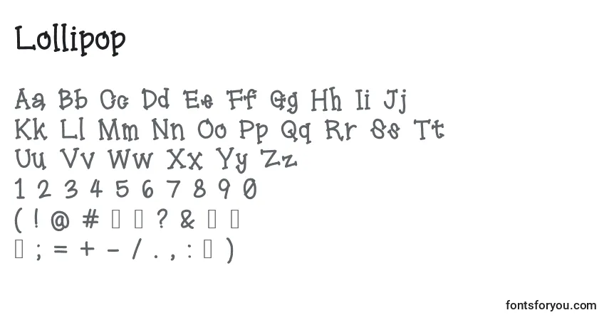 Шрифт Lollipop – алфавит, цифры, специальные символы