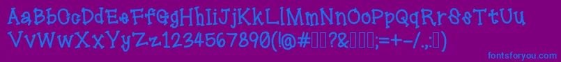 Lollipop Font – Blue Fonts on Purple Background