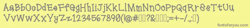 Lollipop-Schriftart – Graue Schriften auf gelbem Hintergrund