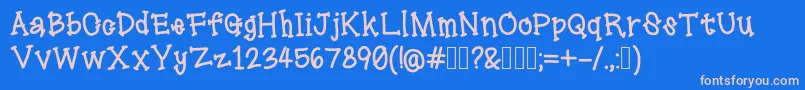 Lollipop Font – Pink Fonts on Blue Background