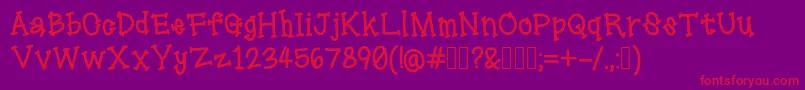 Lollipop Font – Red Fonts on Purple Background