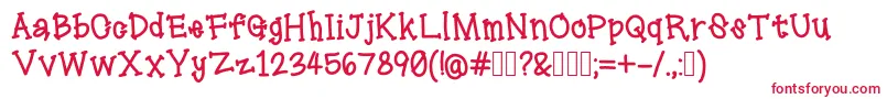 フォントLollipop – 白い背景に赤い文字
