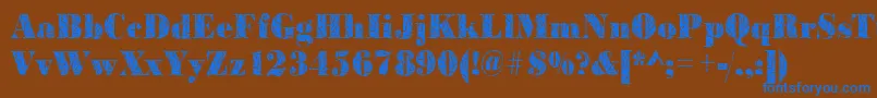 BodonistrokesRegular Font – Blue Fonts on Brown Background