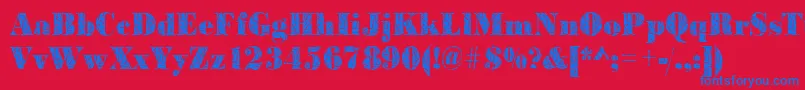 BodonistrokesRegular Font – Blue Fonts on Red Background