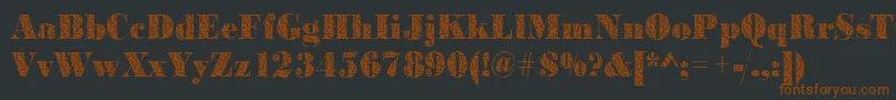 フォントBodonistrokesRegular – 黒い背景に茶色のフォント