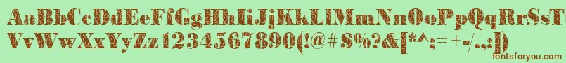 BodonistrokesRegular Font – Brown Fonts on Green Background