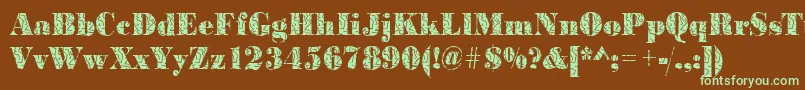 BodonistrokesRegular Font – Green Fonts on Brown Background